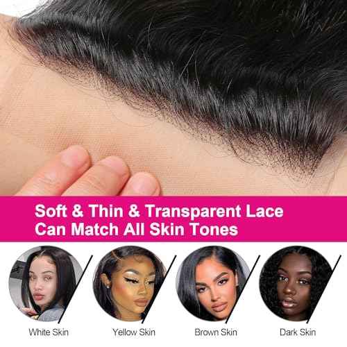 Body Wave 5x5 Transparent Lace Closure 100% Human Hair Invisible 5x5 Lace Closure 12A Brazilian Virgin Remy Human Hair Frontal Closure Pre Plucked Natural Color 20 Inch
