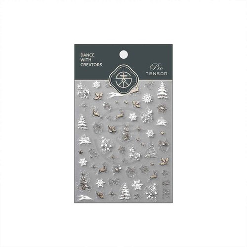 Christmas Silver Nail Stickers Snowflake Nail Art Decals 5D Embossed Self Adhesive Rhinestone with Design Christmas Tree Nail Decals for Nails Art Reindeer Nails Supplies for Women DIY Manicure