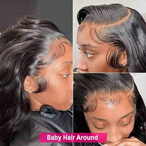 Subella 13x5 HD Lace Front Wigs Human Hair Pre Plucked Hairline with Baby Hair 220% Density 12A Transparent Straight Human Hair Wigs for Black Women (22inch)