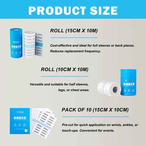 Tattoo Aftercare Bandage Roll, 6"x 11 Yard Tattoo Protection Film 0.02MM Matte Waterproof Bandage Second Skin Tape for Healing Tattoo Film Tattoo Supplies (6 in x 11 yd Roll)