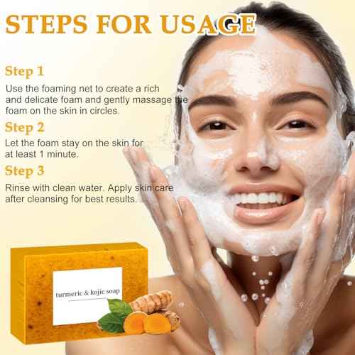 Lemon Turmeric Soap, Turmeric Soap Bar for Face £¦ Body, Natural turmeric Handmade soap for All Skin Types (3pcs)