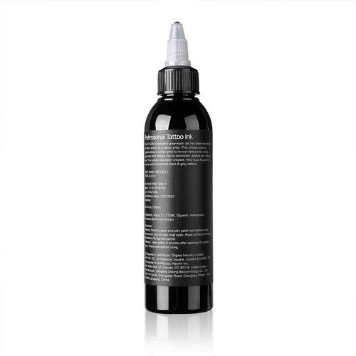 STIGMA Tattoo Ink Black Shading 2 Stage Grey Wash Black 4oz （120ml）USA Standard Pigment Tattoo Ink Black Set (Ghost Black)