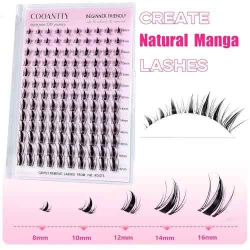 Fairy Lash Clusters Manga Eyelashes C Curl Invisible Band Eyelash Clusters Easy to Apply Wispy Anime Spiky Lashes Natural Volume Lash Extensions Reusable Individual Lashes for Soft Dramatic Look