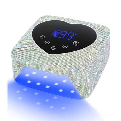 Cordless UV Nail Lamp for Gel Nails 72W, Rechargeable Diamond LED Nail Dryer with 5 Timer Setting, Touch Control & Auto Sensor, Fast Nail Light Curing Lamp for Salon & Home