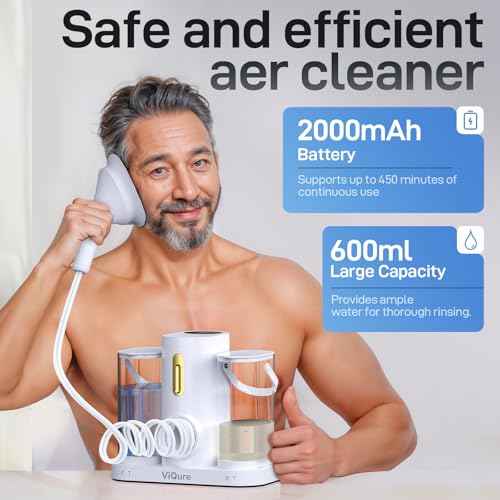 Electric Ear Wax Removal Kit, Ear Irrigation Flushing System with Dual Large Water Tank, 4 Pressure Mode, 2 Tips, Safe Water Ear Cleaner, Effective Ear Flushing Kit for Adults, Waterproof IPX6