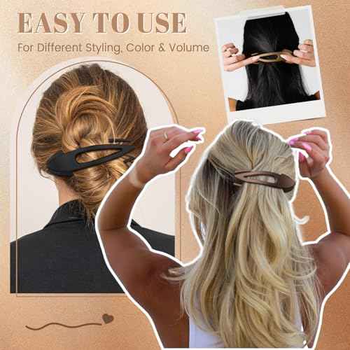 Flat Hair Clips for Women-8Pcs Large Matte No-Slip French Concord Claws, Accessories for Thick & Thin Hair (Neutral, Bundle)