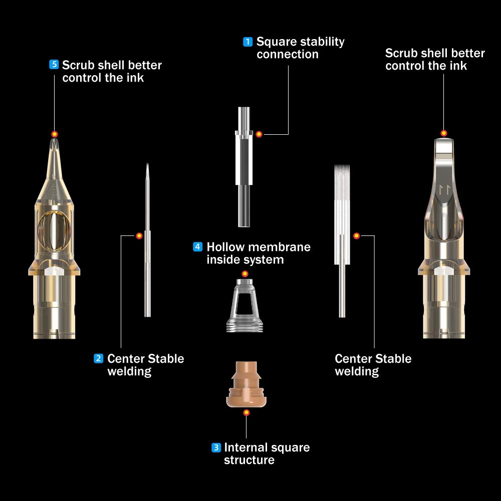 CHUSE 20pcs Cartridges Disposable Tattoo Needle Standard 5 Round Liner (1205RL)