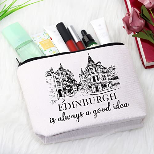 Edinburgh Surprise Trip Gift Edinburgh Weekend Break Away Gift Scotland Trip Gift Edinburgh Scotland Souvenir Travel Zipper Makeup Bag (Good Idea Edinburgh Bag)