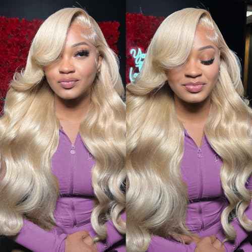 30 Inch 613 Lace Front Wig Human Hair 200 Density 13x6 Body Wave HD Lace Front Wigs Human Hair Pre Plucked Blonde Wig Human Hair 613 HD Lace Frontal Wig 613 Wig for Women