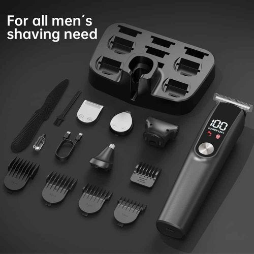 Beard Trimmer for Men, Electric Razor for Nose, Body, Face and Mustache, 5-in-1 Barber Hair Clippers, Cordless Shavers for Men Grooming Kit Ideal Gift