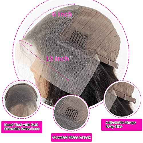 Aicrelery 13x6 Lace Front Wigs Human Hair for Women 13x6 HD Lace Frontal Wigs Human Hair 180 Density Brazilian Virgin Glueless Pre Plucked with Baby Hair Natural Color 18 Inch