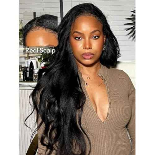 UNICE EasiContour V Part Wigs Human Hair with Drawstring Yaki Straight Glueless Clip in Vpart Wig No Sew in No Glue Beginner Friendly 14 inch