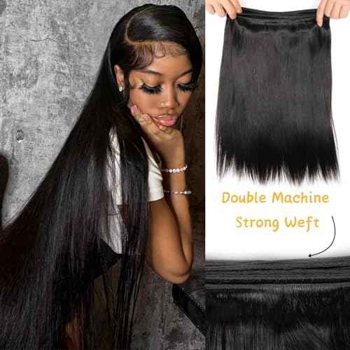 Human Hair Bundles Straight 3 Bundles Human Hair 26 26 26 Inch 100% Unprocessed 12A Brazilian Virgin Hair Bundles Weave Straight Human Hair Extensions