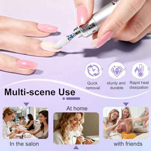 Fantexy 3/32" Ceramic Nail Drill Bit - Remove Acrylic Hard Gels Quickly and Safely,White Ceramic Cone File Bit for Nail Art,Manicure,Pedicure,Gel,Cuticle Clean(Medium - M)