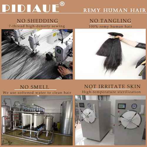 Kinkystraight Human Hair Bundles Yaki Perm Human Hair Weave 3 Bundles Yaki Straight 14 16 18 inch Brazilian Remy Hair Extensions Kinky Straight Natural Color