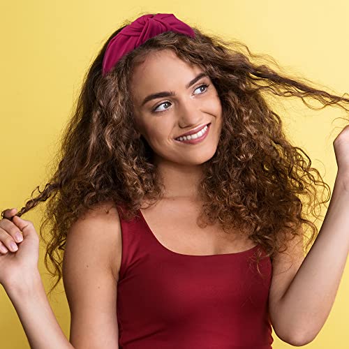 SIQUK 15 Pieces Top Knot Headbands for Women in 15 Colors, Cross Knot Headband, Wide Cloth Knot Headbands