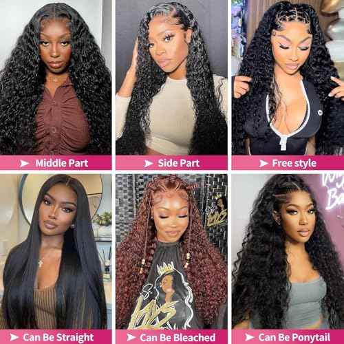 13x6 Full Lace Frontal Wig Water Wave Virgin Human Hair Wigs 200% 18 Inch Deep Wave 13x6 HD Full Lace Frontal Wigs For Black Women Wet and Wavy Wig