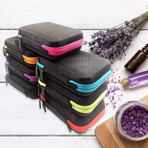DHXYZZB Essential Oils Carrying Case Holds 30 Grids for 1-3ML Roller Bottles Storage peptide vial case for fridge Organizer Bag Hard Shell for Home, Travel, and Presentations (Green)