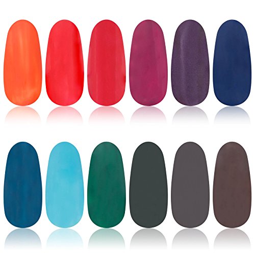 SHANY Nail Polish Set - Nail Lacquer Quick Dry, Full Size, Vibrant, Colorful, Trendy, Semi Glossy, Shimmery, Matte Nail Polish Set - 12 Colors - Funky Collection