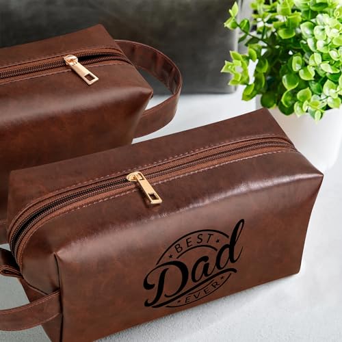 Travel Toiletry Bag for Men Travel Essentials Makeup Bag Mens Leather Toiletry Travel Bag for Toiletries Bathroom Travel Accessories Dopp kit Dad Gifts for Dad Birthday Gift Father’s Day Gifts