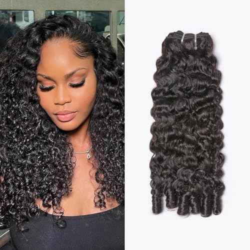 WEQUEEN Burmese Curly Bundles Human Hair 16A Brazilian Virgin Hair 16 Inch Thick Weave Natural Black
