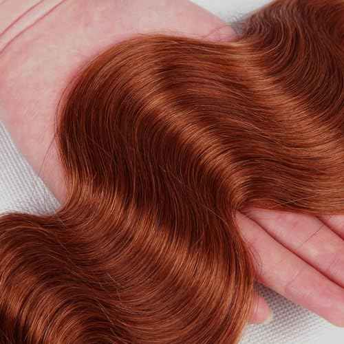 Color 33 Body Wave Bundles Reddish Brown Bundles Human Hair 24 26 28 Inch Mixed Length Unprocessed Virgin Copper Red Bundle Hair Extensions