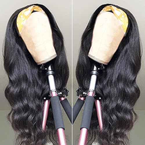 Body Wave Headband Wig Headband Wigs for Black Women Human Hair Glueless Wear and Go Glueless 100% Brazilian Virgin Human Hair Headband Wig 150% Density (16inch)