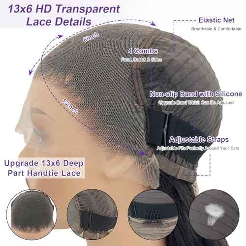 Zazumi 13x6 Body Wave Lace Front Wigs Human Hair 200 Density HD Transparent Lace Frontal Human Hair Wig for Black Women Glueless Wigs 22 Inch