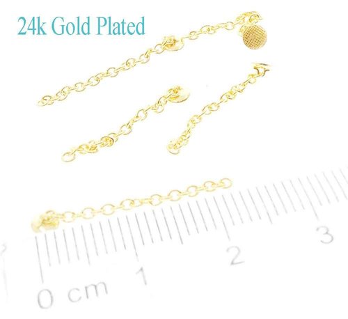 4 Pcs New Golden Traction Chain Dental Lingual Button Chains Orthodontics Materials Swivel Chain Dental Impacted Cuspid Eruption Appliance