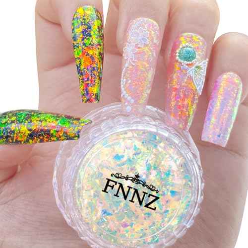 Unicorn Chameleon Flake, Aurora Unichrome Mermaid Iridescent Nail Foil Confetti Opal Nail Art Glitter Sequins Decoration for Home DIY Nail Salon Manicure - Twilight Grove