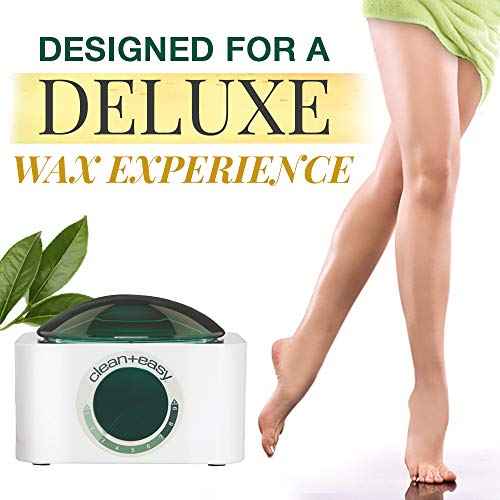 Clean + Easy Deluxe Wax Warmer ? Thermostatically Controlled Hair Removal Wax Heater for Salon & Home Use, with No-Mess Scraper Bar, 120V
