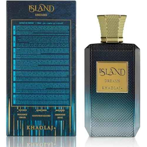 Khadlaj Island Dreams ? Fruity, Floral, Woody, Musky ? Extrait de Parfum Long-Lasting Fragrance for Unisex, 3.4 Ounce