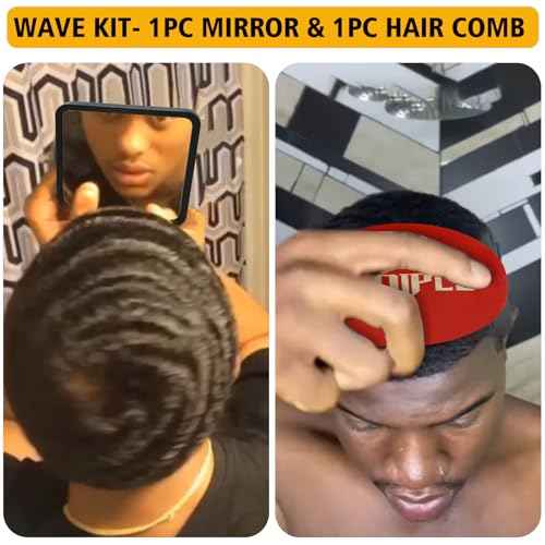 Wave Pomade for Men - Strong Hold, Easy Wash, Promotes Layered Waves, Moisture, Silky Shine, Hair Cream, Grease, Brush, Durag, Cap Set (Red)