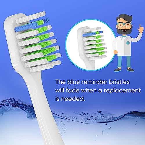 Toothbrush Replacement Heads Compatible with WaterPik Complete Care 5.0 & 9.0(WP-861/CC-01), 6 Count (White)