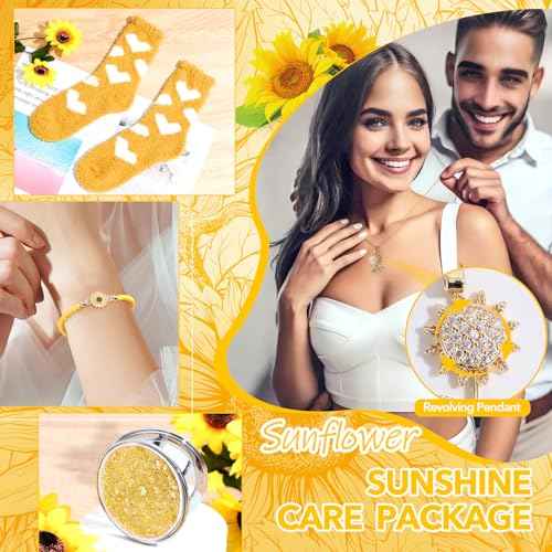 Self Care Gifts for Women, Sunflower Get Well Soon Gift for Women Recovery After Surgery Care Package, Birthday Gifts Spa Gift Baskets Inspirational Gifts for Mom Sister Best Friends