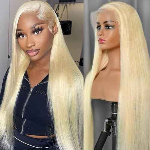 IWISH 613 13x6 Lace Front Wig Human Hair 20 Inches 200% Density Blonde Straight HD Transparent Lace Frontal Human Hair Wigs Pre Plucked for Women