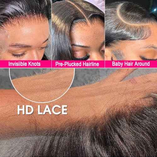 18 Inch Body Wave Lace Front Wigs Human Hair 200% Density 13x6 Lace Front Wigs Human Hair Glueless Frontal Wigs Human Hair Pre Plucked Baby Hair