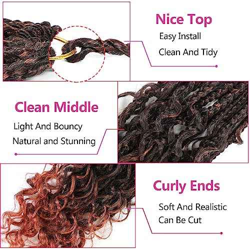 12inch Goddess Box Braids Crochet Hair Box Braids Crochet Hair For Black Women Pre Looped Crochet Hair with Curly Ends Bohemian Crochet Box Braids Crochet Hair(12inch(Pack of 7), T350)