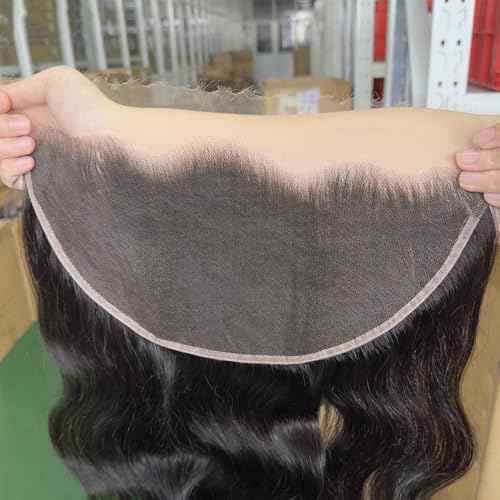 14 Inch SKINLIKE HD Lace Frontal 0.10 mm Ultra-thin Invisible 13x6 Lace Frontal Body Wave Pre Plucked Natural Hairline 12A Silk Straight Brazilian Human Hair Natural Color
