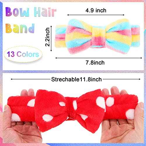 Jutom 74 Pcs Spa Headband Set 37 Styles Coral Fleece Terry Cloth Facial Hair Wrap Cosmetic Headband for Makeup, Soft Skincare & Washing Face Bow Hairbands for Women
