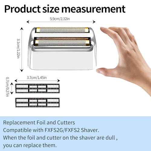 1 pack Professional Replacement Foil and Cutters for BaBylissPRO Barberology Double Foil Shaver, Compatible with BaBylissPRO Barberology FXFS2 Shaver£¬Silver