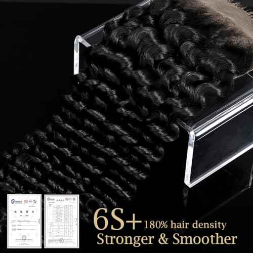 Knots Bleached CindiRiver 5x5 HD Lace Closure Deep Wave Virgin Human Hair With Invisible Real HD Lace, Natural Hairline, Skinlike Lace Frontal Closure Only