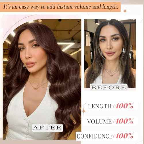 Clip in Hair Extensions Chocolate Medium Brown Real Human Hair Straight 24 Inch 7pcs 120g Clip ins Hair Extensions Brazilian Remy Human Hair 16 Clips Double Weft Human Hair For Women