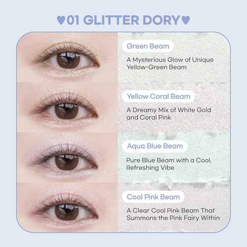 COLORGRAM TINTIN DORY EYESHADOW PALETTE 01 GLITTER DORY | 4 Color Compact Palette with Silky Smooth Texture & Strong Pigmentation | Travel-Friendly Collectible with Vibrant Shades