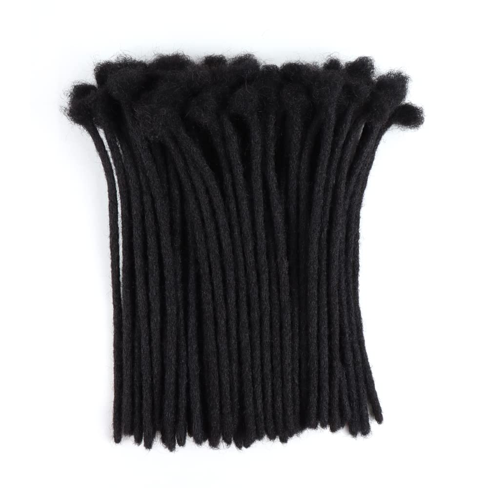 Orientfashion Human Hair Dreadlocks Extensions Natural black Traditional Locs Extensions Can Bleach And Dye (8inch 0.4cm 40locs,1b)