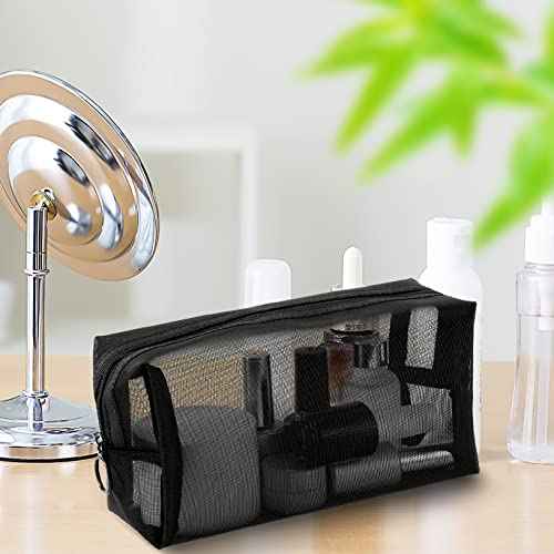 20 Pieces Mesh pouch, Mesh Makeup Bag Portable Makeup Pouch Travel Toiletry Bag for Makeup Organizer Home Office Travel Accessories, Mesh Cosmetic Bag with Zipper