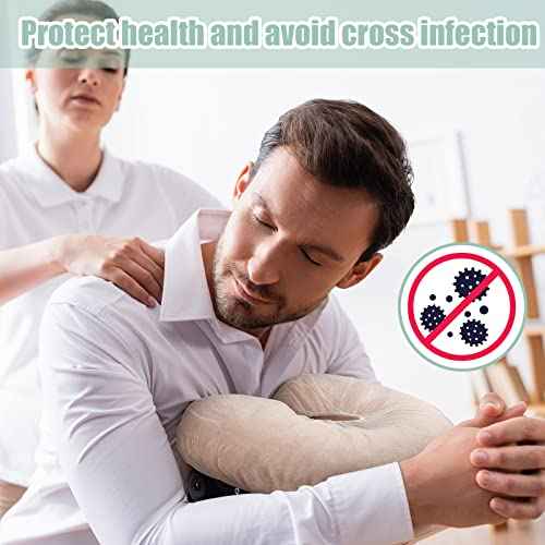 Jecery 300 Pcs Disposable Face Cradle Covers - White Massage Table Headrest Covers, Fitted for Neck Pillows