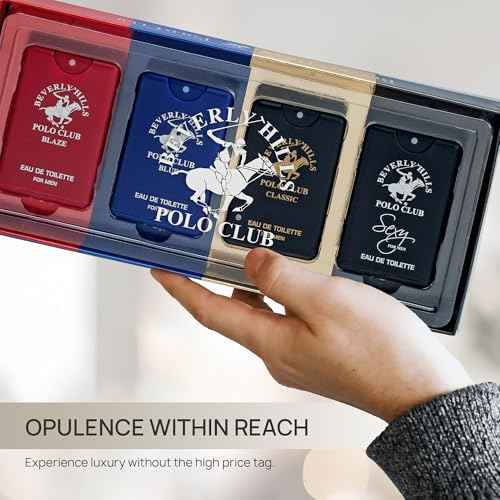 Beverly Hills Polo Club MENS 4PC 20ML POCKET SPRAY - ORIGINAL STRIPED - CONTAINS BLAZE/CLASSIC/BLUE/SEXY