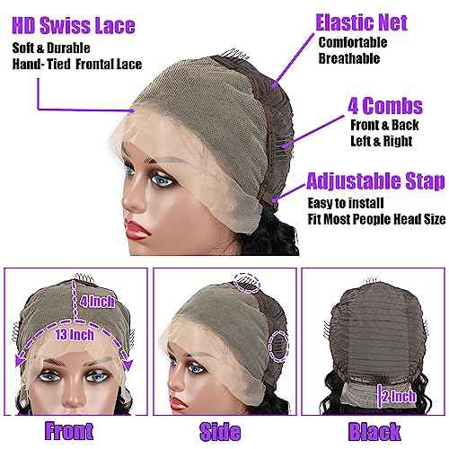 LICHANG Wear And Go Body Wave Bob Wig Human Hair 13x4 HD Lace Front Wigs Glueless Pre Plucked with Baby Hair 180% Density Short Bob Wigs for Black Women (16 Inch, Natural Color)