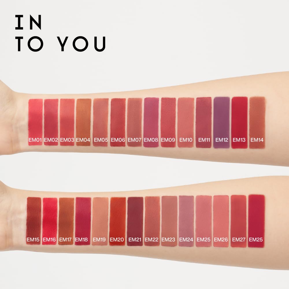 INTO YOU Matte Lipstick for Women, Matte Red Lipstick Long Lasting, Multi-Purpose for Lips and Cheek, Non-Stick Cup Not Fade Lip Stain Makeup Cosmetics Official Directly (EM10)